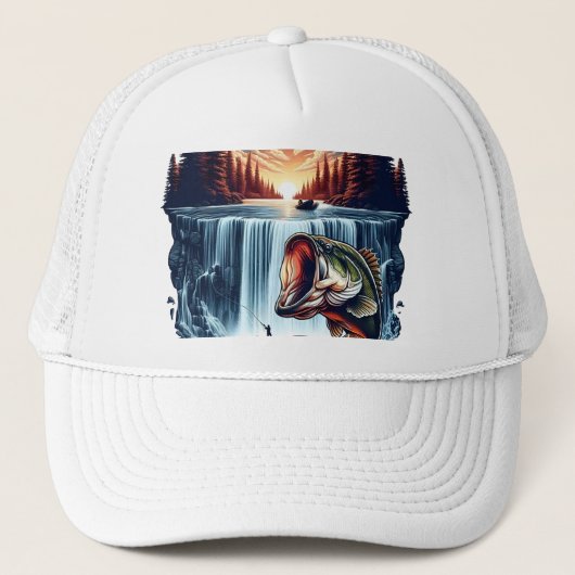 Casquette Basse majestueuse saute au-dessus de la cascade au (Devant)