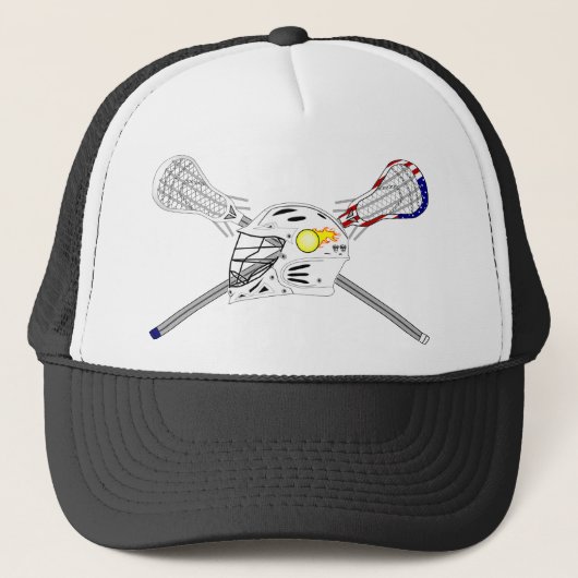 Casquette Bâtons de lacrosse avec le casque (Devant)