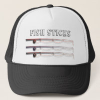 "Bâtons de poissons" drôles avec cannes à pêche