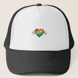 Casquette Battement de coeur arc-en-ciel Gravure vintage Des