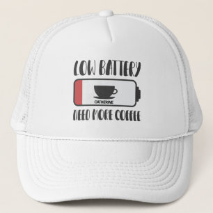 Casquette Batterie basse personnalisée Besoin de plus de caf