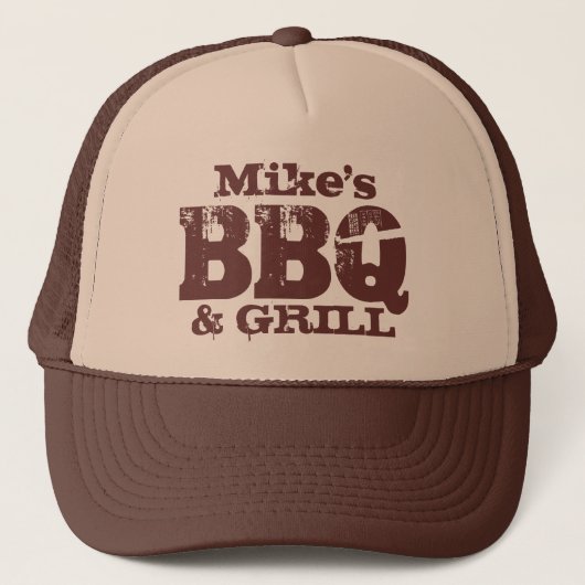 Casquette BBQ personnalisée pour hommes | Brun bei (Devant)