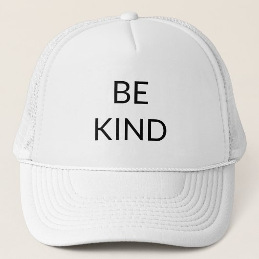 Casquette Be Kind, noir blanc minimaliste (Devant)