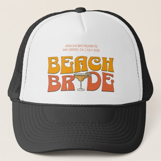 Casquette Beach Bachelorette Party Super Bride's Beaches (Devant)