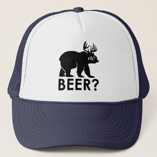 Casquette Bear Beer? moose canada buvant chapeau de camionne (Devant)
