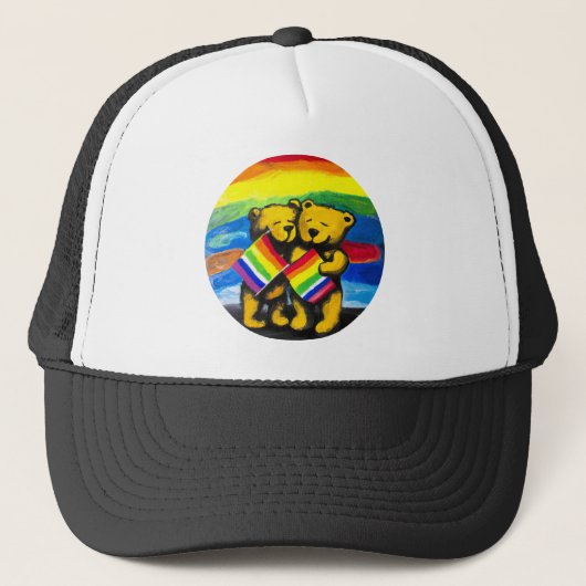 Casquette Bears Love Couple LGBT Arc-en-ciel (Devant)
