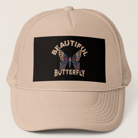 Casquette beau-papillon-rétro-vecteur-art-illustration- (Devant)