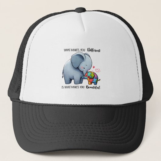 Casquette "Beautiful Different - Autism Elephant Casquette" (Devant)