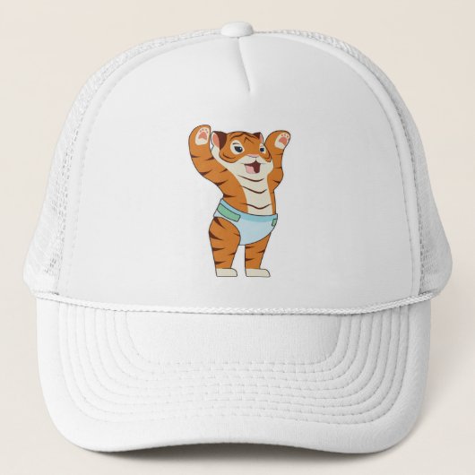 Casquette Bébé tigre avec sous-vêtements (Devant)