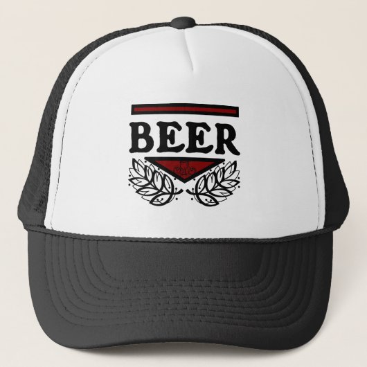 Casquette BEER rouge & noir (Devant)