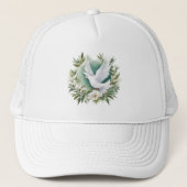 Casquette Belle colombe blanche (Devant)
