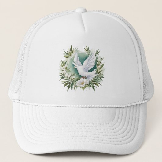 Casquette Belle colombe blanche (Devant)