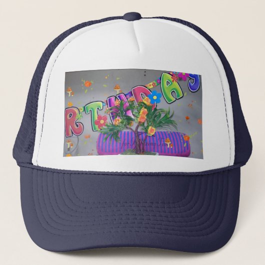 Casquette Belle couleur Art d'anniversaire Imprimer (Devant)