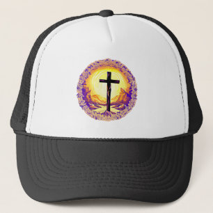 Casquette Belle Croix chrétienne détaillée