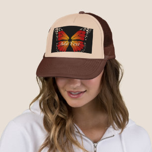 Casquette Belle Image de Papillon Ajouter Texte Imprimé-Cap