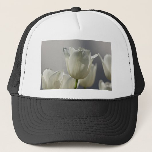 Casquette Belle Tulipe de printemps blanche (Devant)