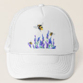Casquette Belles fleurs de printemps et les abeilles volent  (Devant)