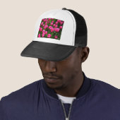 CASQUETTE BELLES TULIPES ROSES (En situation)