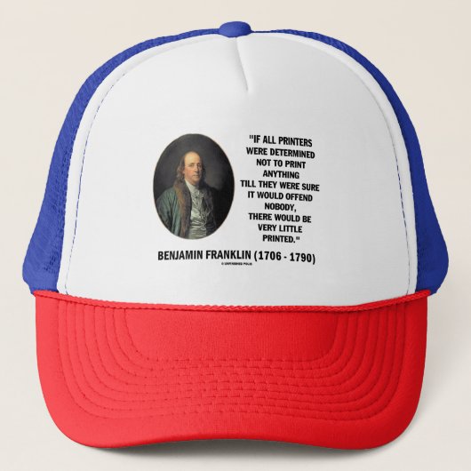 Casquette Ben Franklin Imprimantes Pour Ne Pas Imprimer Cita (Devant)