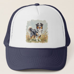 Casquette Berger Australien Merle Queue Longue