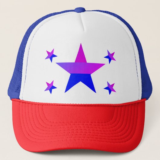 Casquette Bi Pride Drapeau Étoiles Trucker Chapeau (Devant)