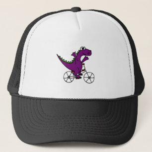 Casquette Bicyclette pourpre heureuse d'équitation de