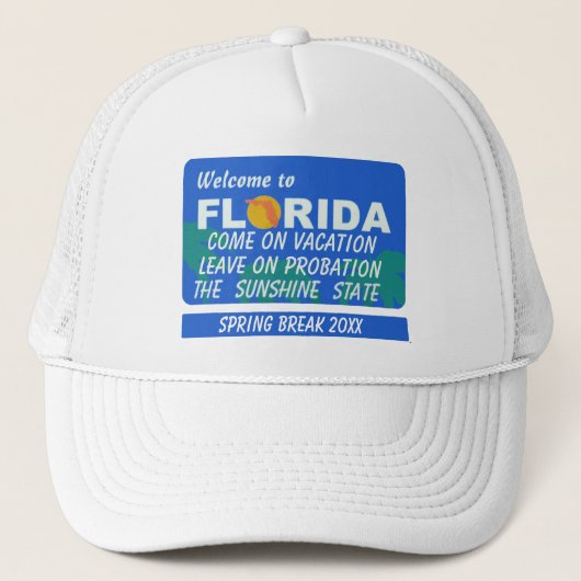 Casquette Bienvenue En Floride Spring Break (Devant)