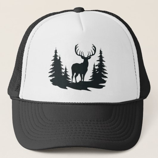 Casquette Big Buck Parmi Pine Trees Vector (Devant)