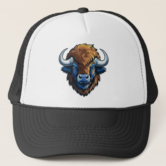 Casquette bison à grandes cornes (Devant)