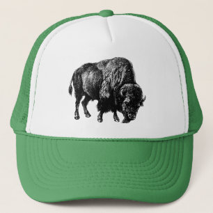 Casquette Bison américain de Buffalo Vintage Wood Engraving