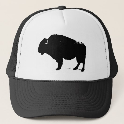 Casquette Bison de Buffalo Art noir et blanc (Devant)