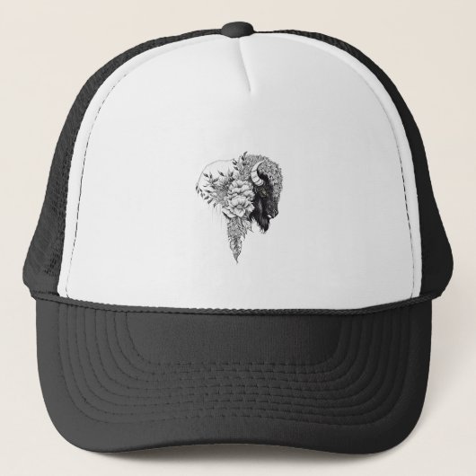 Casquette Bison de Buffalo Nature sauvage Illustration Art (Devant)