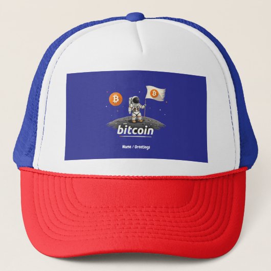 Casquette Bitcoin Crypto Moon Astronaut Design BTC (Devant)