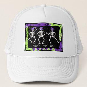 Casquette Black White Halloween Skeleton Bones Danse