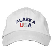 Casquette blanc brodé Alaska USA (Devant)