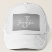 Casquette Blanc Cursive & Monogramme Gris | Couleurs Modifia (Devant)