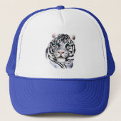 Casquette blanc de visage de tigre (Devant)