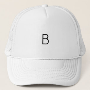 Casquette Blanc et Blanc Couleur Personnalisé B Monogramme o