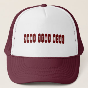 Casquette Blanc et bordeaux couleur Votre texte personnalisé