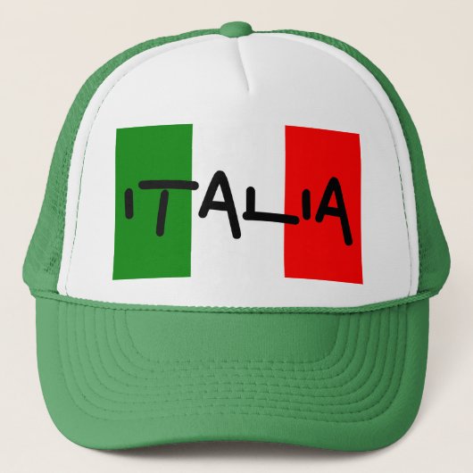 Casquette Blanc italien Red Hat de vert de drapeau de (Devant)