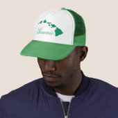 Casquette blanc vert des îles Hawaii (En situation)