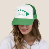 Casquette blanc vert des îles Hawaii (En situation)