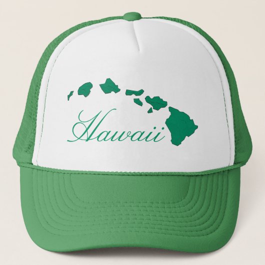 Casquette blanc vert des îles Hawaii (Devant)