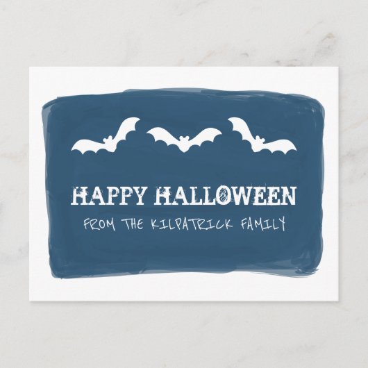 Casquette bleu blanc Halloween Carte postale (Devant)