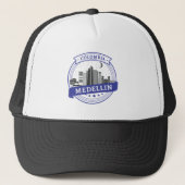 Casquette Bleu blanc Medellin Colombie Cityscape Logo (Devant)