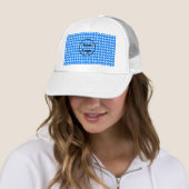 Casquette Bleu cercle motif sur blanc (En situation)