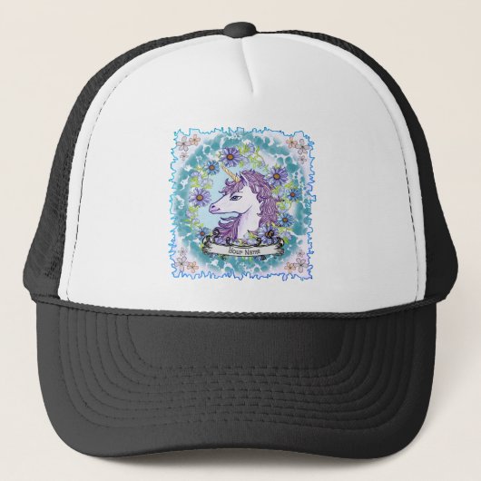 Casquette Bleu Daisy Unicorn (Devant)