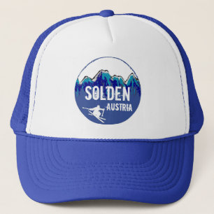 Casquette bleu de bleu d'art de ski de Solden