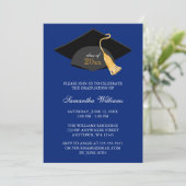 Casquette bleu et Faire-part de graduation Tassel (Debout devant)