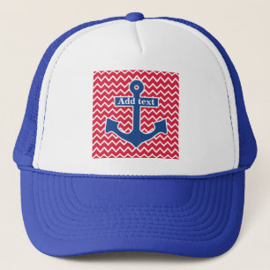 Casquette bleu nautique de camionneur d'Ancre